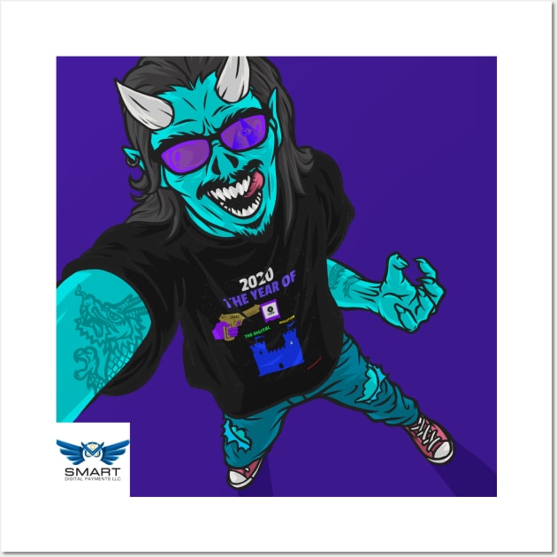 blue demon-smart digital payments Wall Art by Smart Digital Payments 